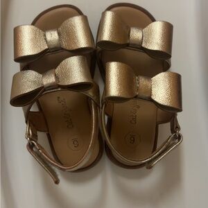 Cat & Jack Metallic Gold Bow Toddler Sandals